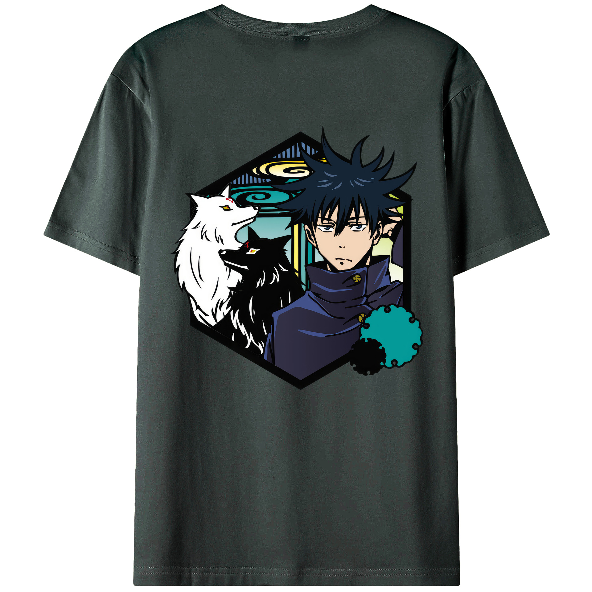（画像用） 呪術廻戦 Jujutsu Kaisen 綿100％ メンズ半袖Tシャツ（バックプリント） 通気性